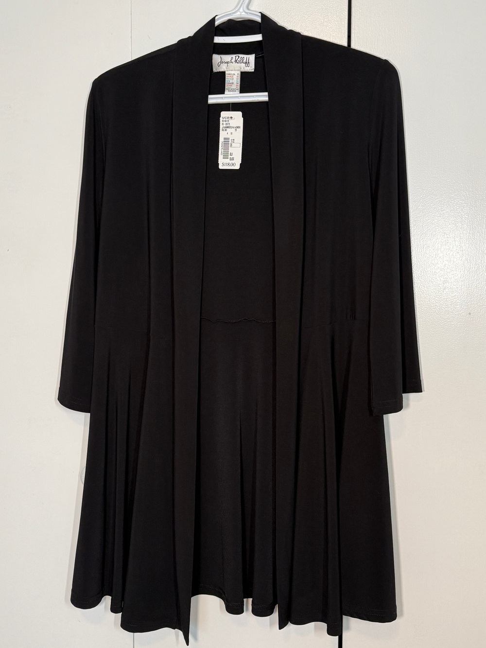 NWT Joseph Ribkoff Black Open Front Cardigan size 8